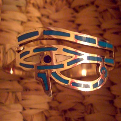 Eye of Horus bangle with turquoise stone